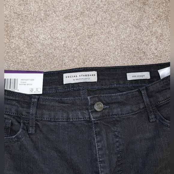 NWT Social Standard by Sanctuary Women's Jeans Slim Straight Stretch Denim Size - Picture 6 of 7
